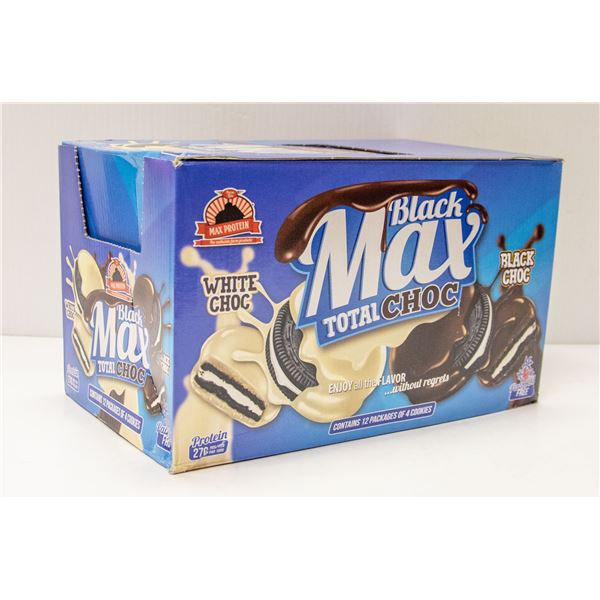 CASE OF BLACK MAX TOTAL CHOC COOKIES 12 PACKAGES