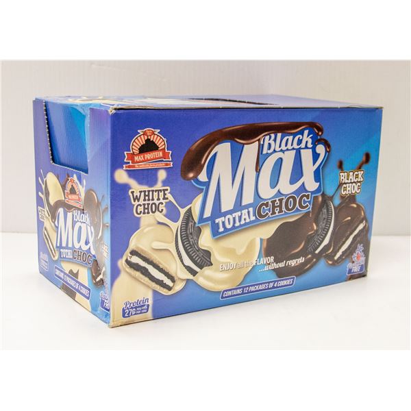 CASE OF BLACK MAX TOTAL CHOC COOKIES 12 PACKAGES