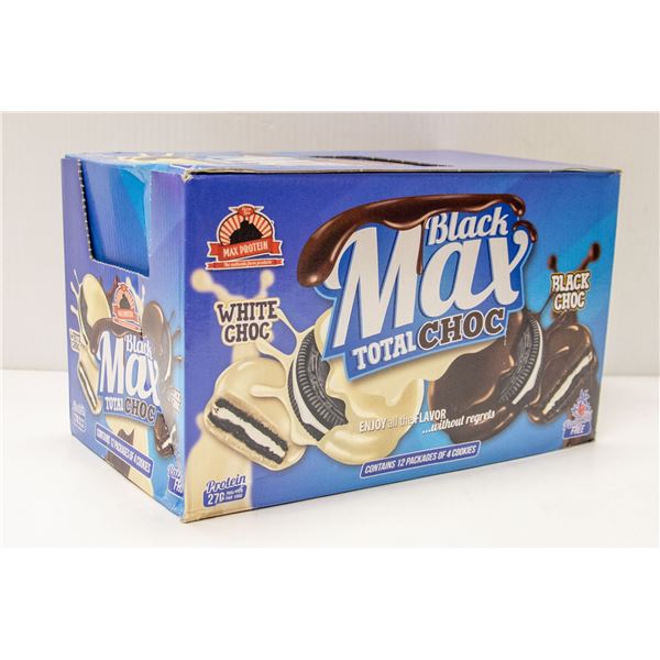 CASE OF BLACK MAX TOTAL CHOC COOKIES 12 PACKAGES