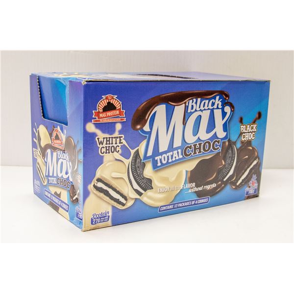 CASE OF BLACK MAX TOTAL CHOC COOKIES 12 PACKAGES