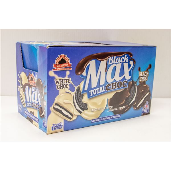 CASE OF BLACK MAX TOTAL CHOC COOKIES 12 PACKAGES