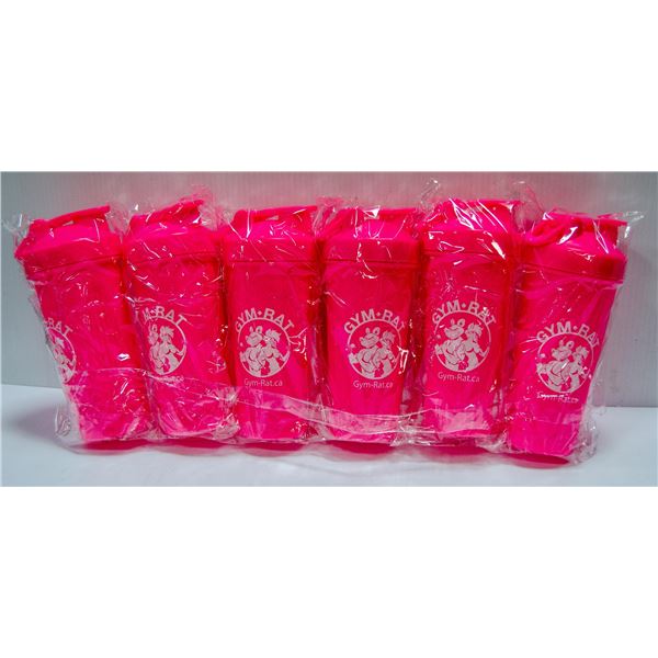 LOT OF 6 GYM RAT SHAKER CUPS COMPLETE WITH SHAKER