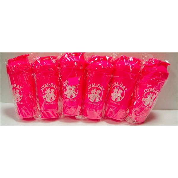 LOT OF 6 GYM RAT SHAKER CUPS COMPLETE WITH SHAKER