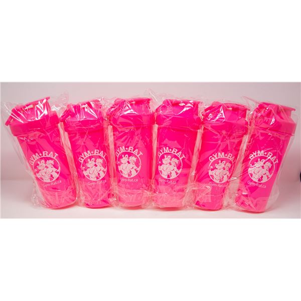 LOT OF 6 GYM RAT SHAKER CUPS COMPLETE WITH SHAKER