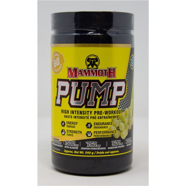 MAMMOTH PUMP HIGH INTENSITY PRE-WORKOUT WHITE