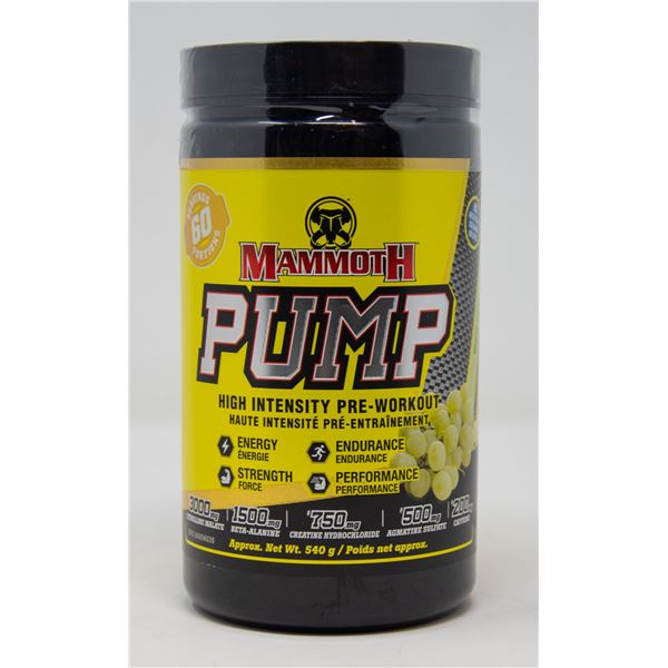 MAMMOTH PUMP HIGH INTENSITY PRE-WORKOUT WHITE