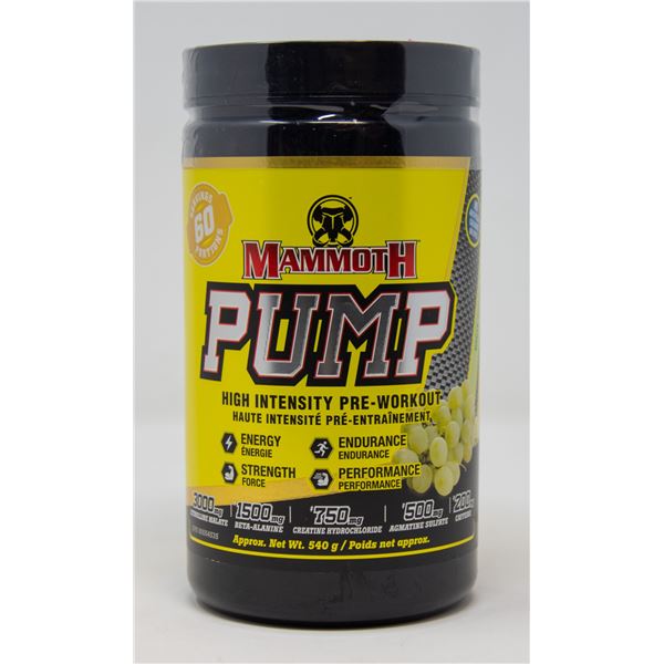 MAMMOTH PUMP HIGH INTENSITY PRE-WORKOUT WHITE