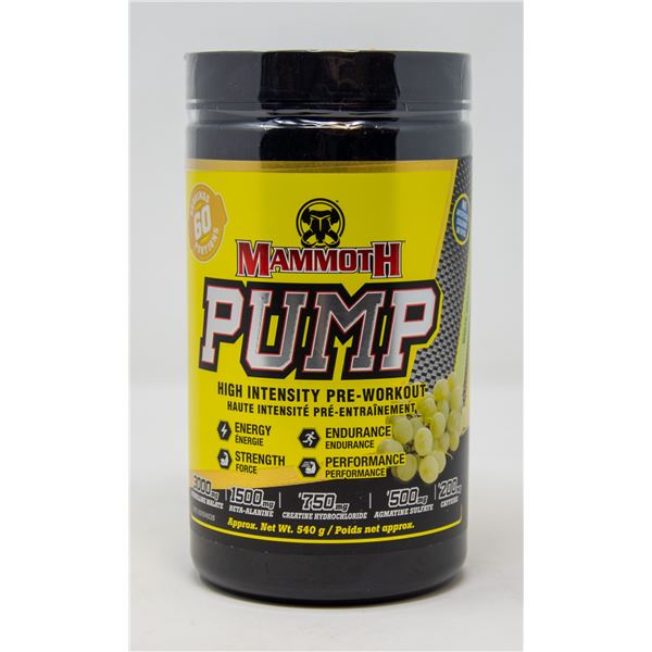 MAMMOTH PUMP HIGH INTENSITY PRE-WORKOUT WHITE