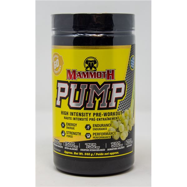 MAMMOTH PUMP HIGH INTENSITY PRE-WORKOUT WHITE