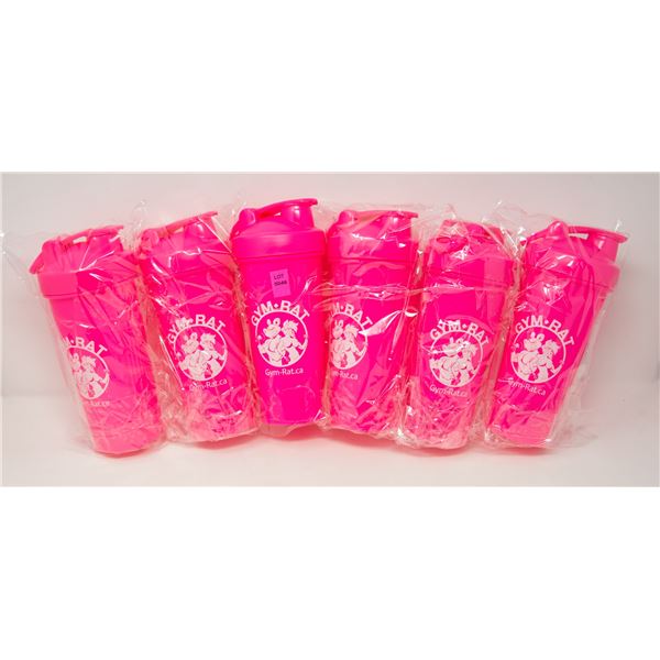 LOT OF 6 GYM RAT SHAKER CUPS COMPLETE WITH SHAKER