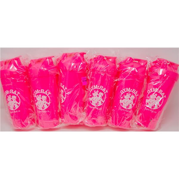 LOT OF 6 GYM RAT SHAKER CUPS COMPLETE WITH SHAKER