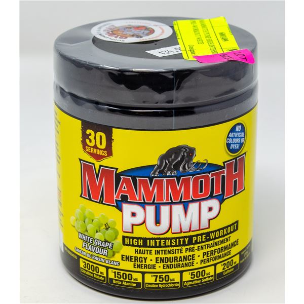 MAMMOTH PUMP HIGH INTENSITY PRE-WORKOUT WHITE