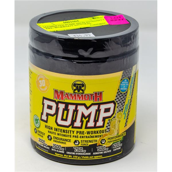 MAMMOTH PUMP HIGH INTENSITY PRE-WORKOUT NATURAL