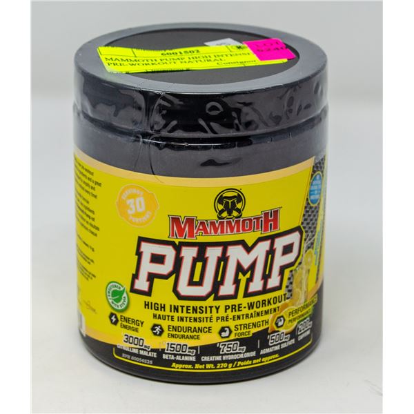 MAMMOTH PUMP HIGH INTENSITY PRE-WORKOUT NATURAL