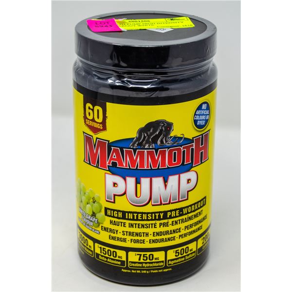 MAMMOTH PUMP HIGH INTENSITY PRE-WORKOUT WHITE