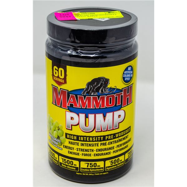 MAMMOTH PUMP HIGH INTENSITY PRE-WORKOUT WHITE