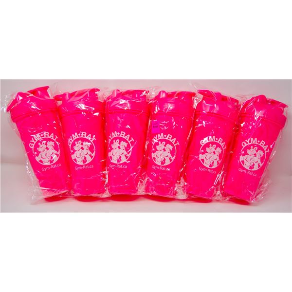 LOT OF 6 GYM RAT SHAKER CUPS COMPLETE WITH SHAKER