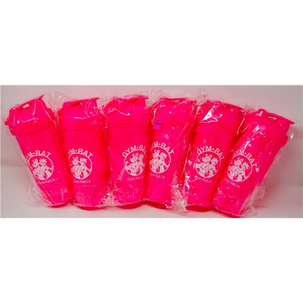 LOT OF 6 GYM RAT SHAKER CUPS COMPLETE WITH SHAKER