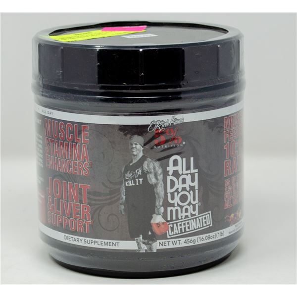 5% NUTRITION ALL DAY YOU MAY CAFFEINATED MUSCLE