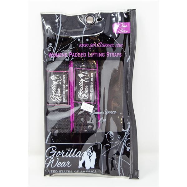 GORILLA WEAR WOMENS PADDED LIFTING STRAPS ONE SIZE