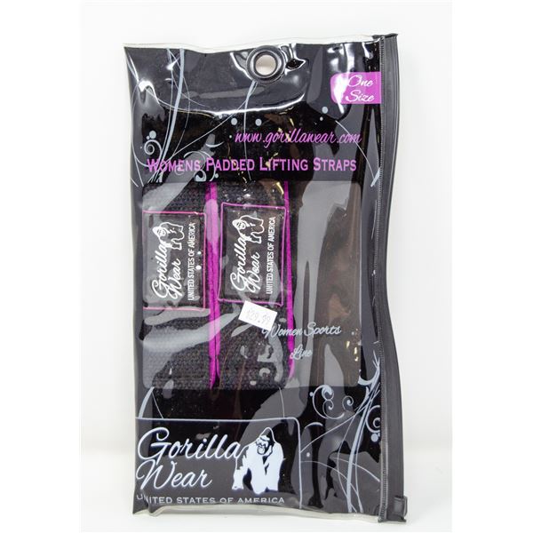 GORILLA WEAR WOMENS PADDED LIFTING STRAPS ONE SIZE