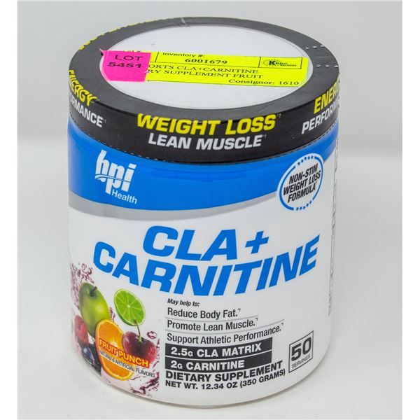 BPI SPORTS CLA+CARNITINE DIETARY SUPPLEMENT FRUIT