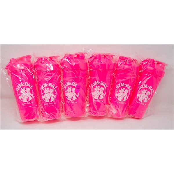 LOT OF 6 GYM RAT SHAKER CUPS COMPLETE WITH SHAKER