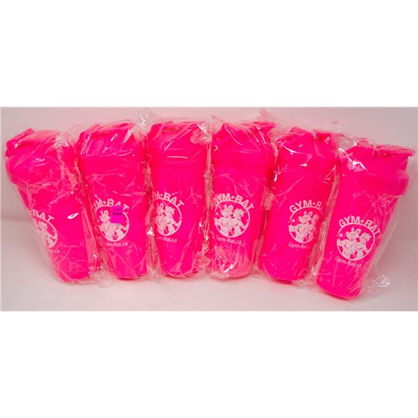 LOT OF 6 GYM RAT SHAKER CUPS COMPLETE WITH SHAKER