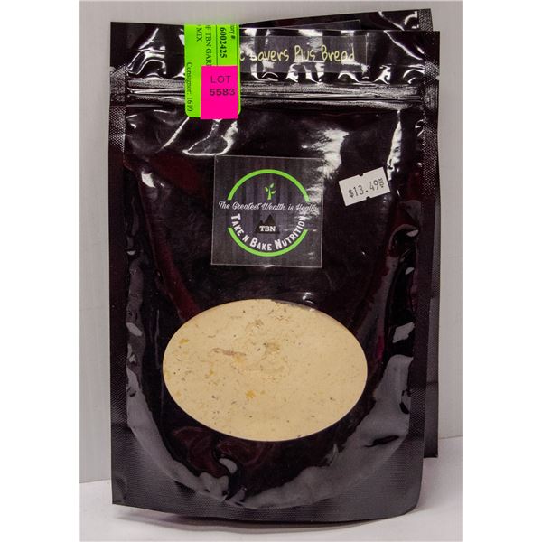 TWO BAGS OF TBN GARLIC LOVERS PLUS BREAD MIX