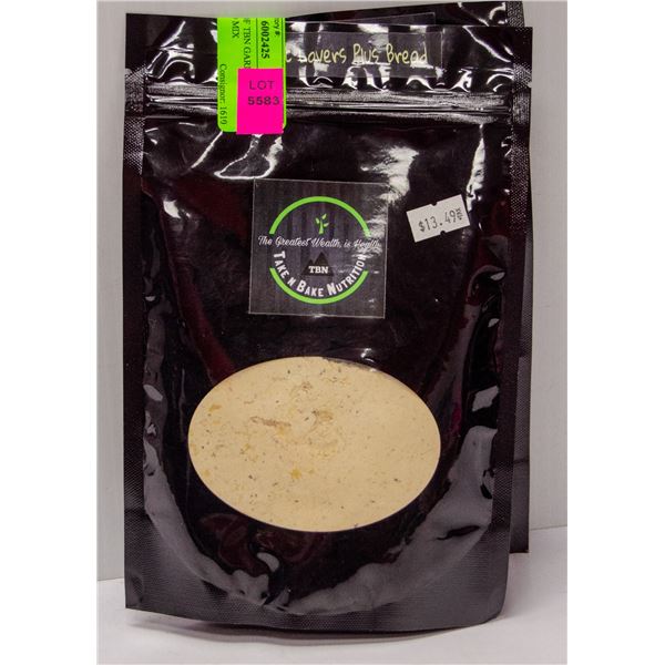 THREE BAGS OF TBN GARLIC LOVERS PLUS BREAD MIX