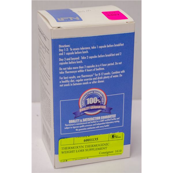 THERMOXYN THERMOGENIC WEIGHT LOSS SUPPLEMENT