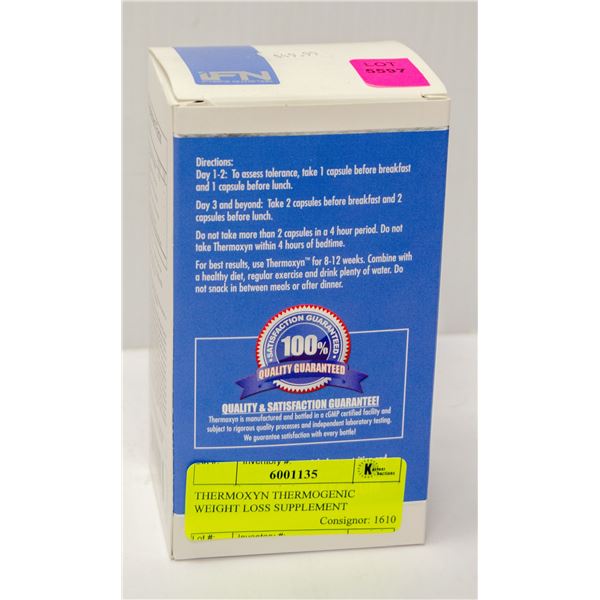 THERMOXYN THERMOGENIC WEIGHT LOSS SUPPLEMENT
