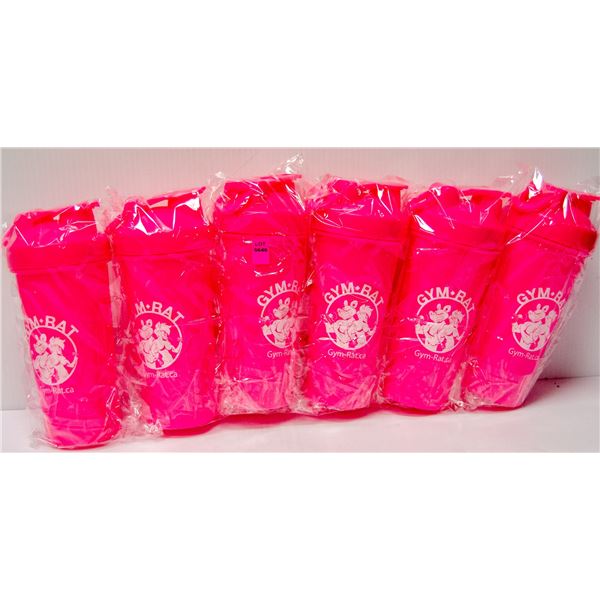LOT OF 6 GYM RAT SHAKER CUPS COMPLETE WITH SHAKER