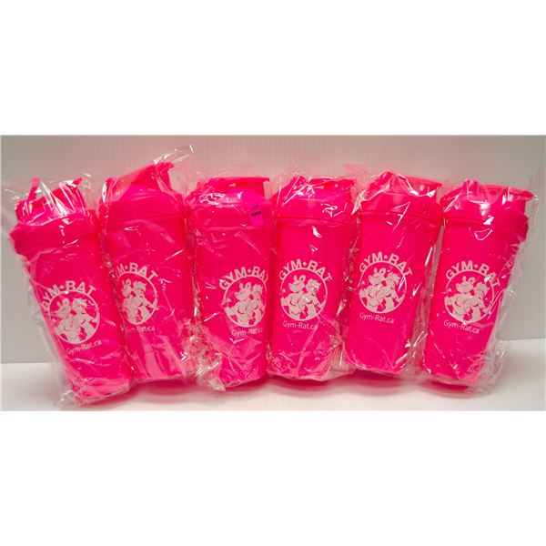 LOT OF 6 GYM RAT SHAKER CUPS COMPLETE WITH SHAKER