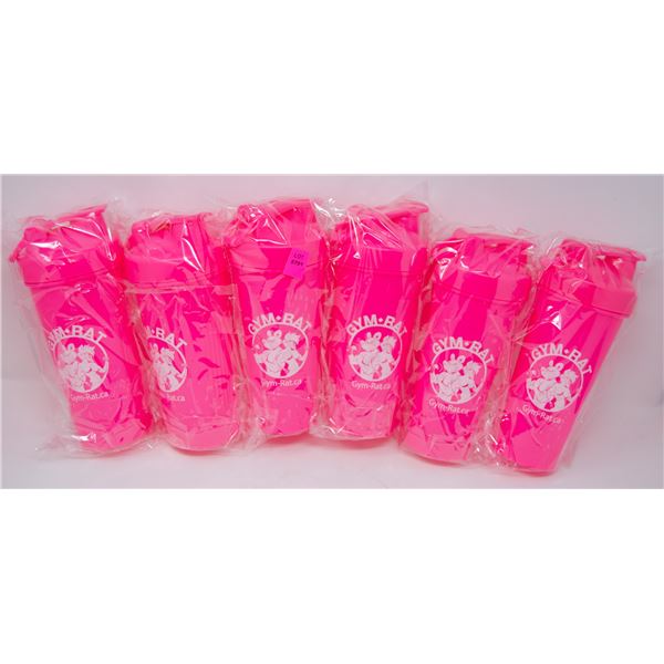 LOT OF 6 GYM RAT SHAKER CUPS COMPLETE WITH SHAKER