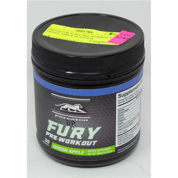 PREDATOR FURY PRE-WORKOUT GREEN APPLE FLAVOUR