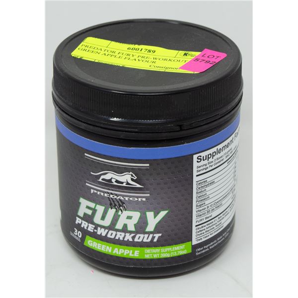 PREDATOR FURY PRE-WORKOUT GREEN APPLE FLAVOUR