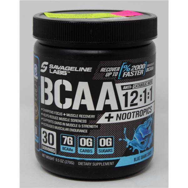 SAVAGE LINE-LABS BCAA+NOOTROPICS BLUE SHARK CANDY