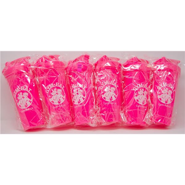 LOT OF 6 GYM RAT SHAKER CUPS COMPLETE WITH SHAKER