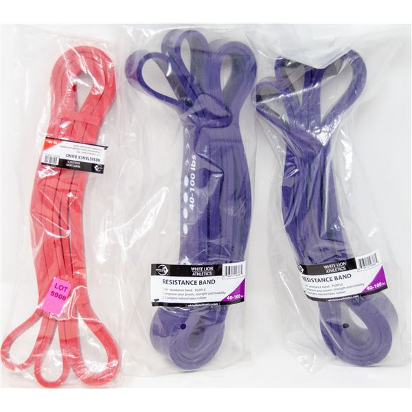 LOT OF 3 ASSORTED RESISTANCE BANDS