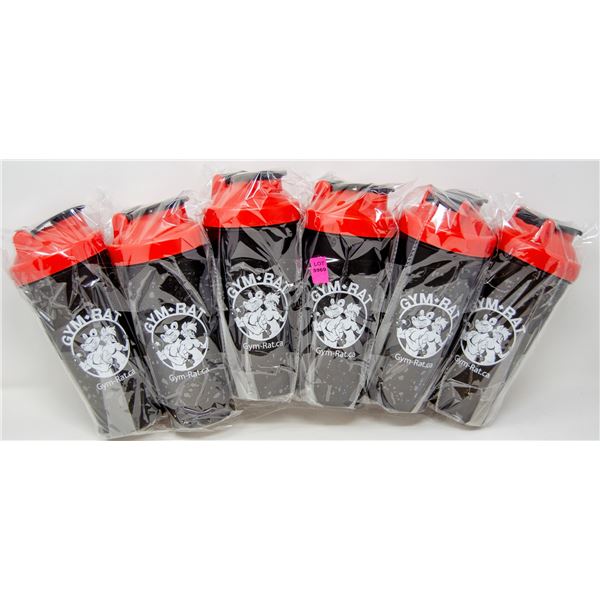 LOT OF 6 GYM REAT SHAKER CUPS COMPLETE WITH SHAKER