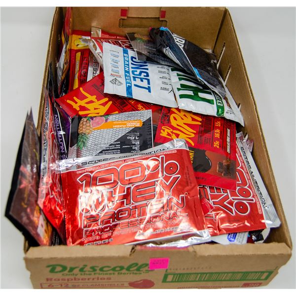 FLAT OF ASSORTED SUPPLIMENT PACKETS AND MORE