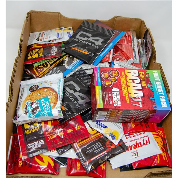 FLAT OF ASSORTED SUPPLIMENT PACKETS AND MORE