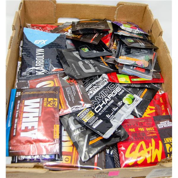 FLAT OF ASSORTED SUPPLIMENT PACKETS AND MORE