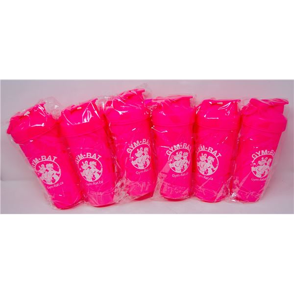 LOT OF 6 GYM RAT SHAKER CUPS COMPLET WITH SHAKER