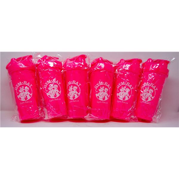 LOT OF 6 GYM RAT SHAKER CUPS COMPLETE WITH SHAKER