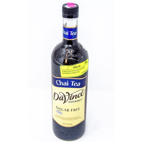 THREE BOTTLES OF DAVINCI GOURMET CHAI TEA