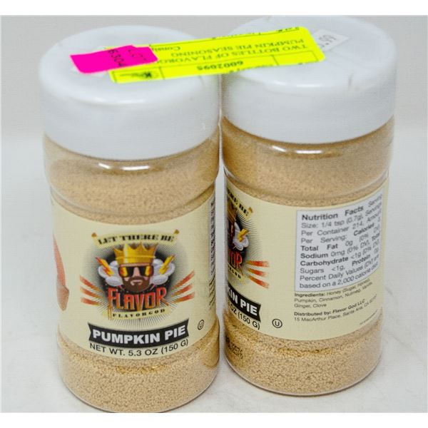 TWO BOTTLES OF FLAVORGOD PUMPKIN PIE SEASONING