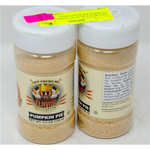 TWO BOTTLES OF FLAVORGOD PUMPKIN PIE SEASONING
