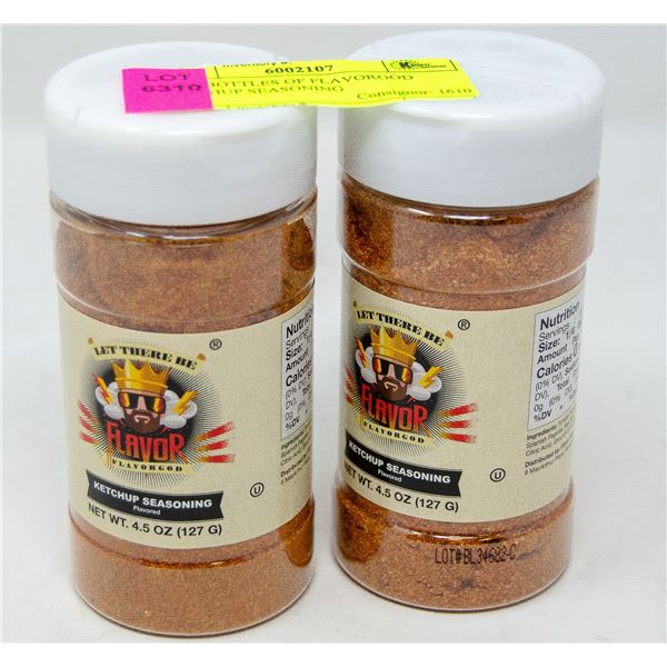 TWO BOTTLES OF FLAVORGOD KETCHUP SEASONING